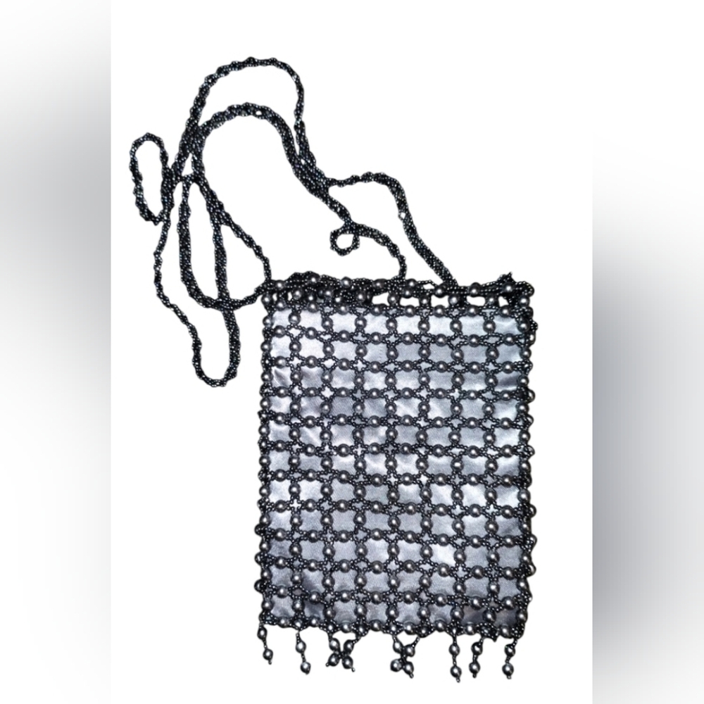 Georgio Beverly Hills Elegant Gray Beaded Women's Bag